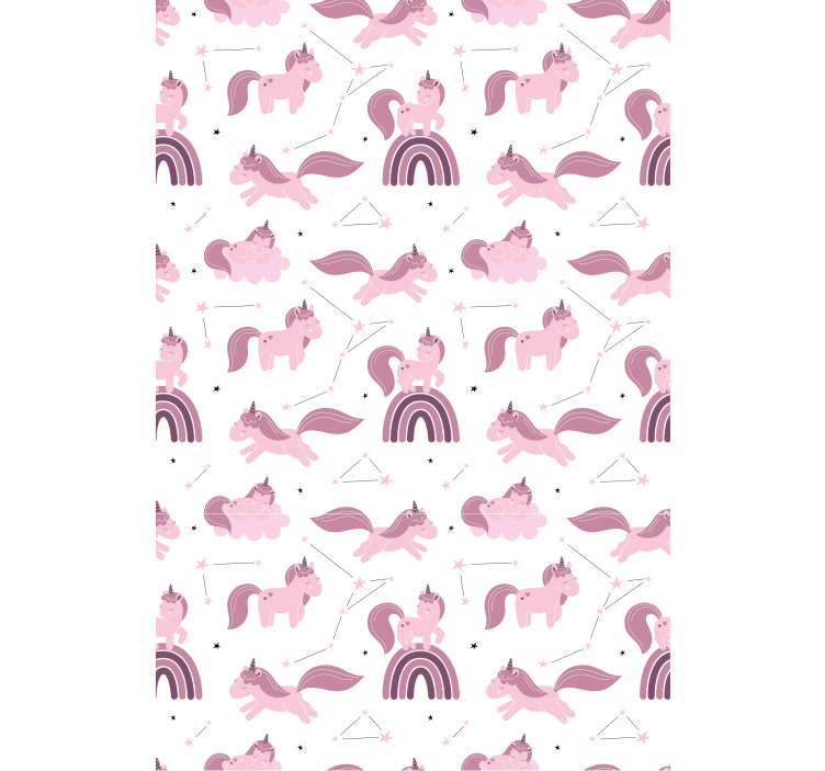 Wallpaper childrens room funny unicorns and stars - TenStickers