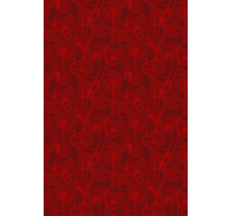 Hallway wallpaper intricate red pattern - TenStickers