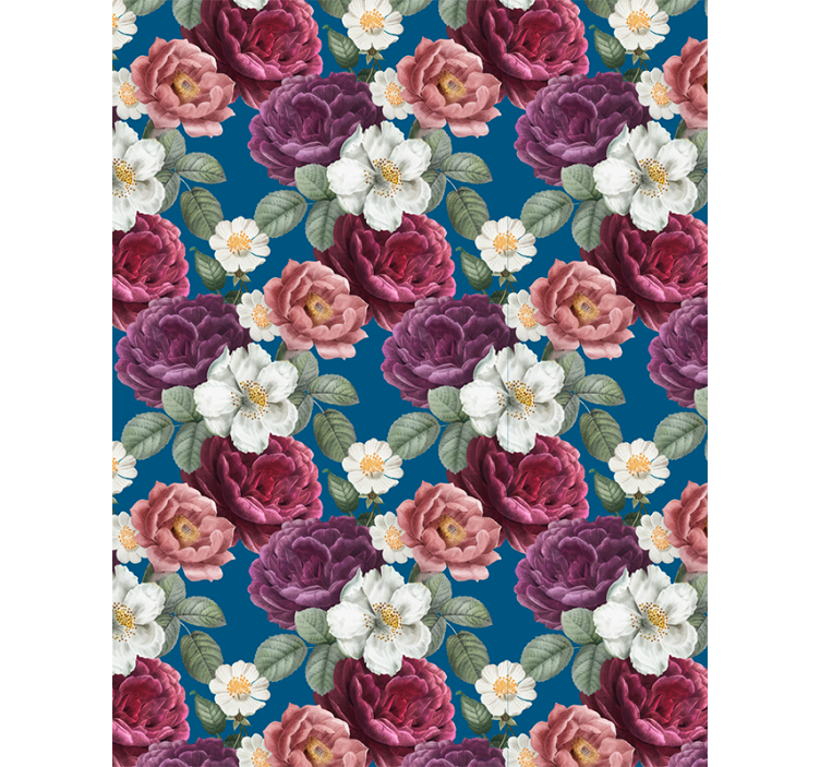 Hallway wallpaper vibrant rose arrangement - TenStickers