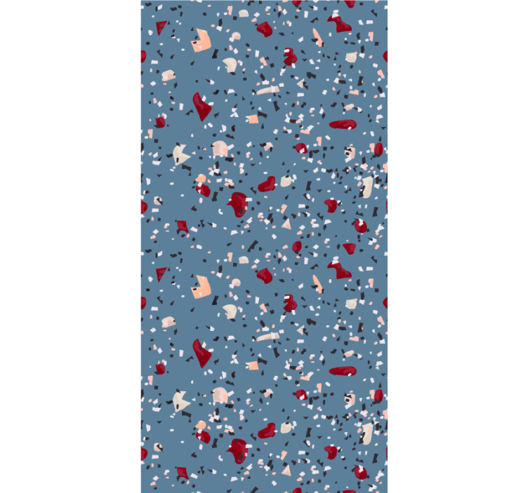 Textured wallpaper blue geometric terrazzo - TenStickers