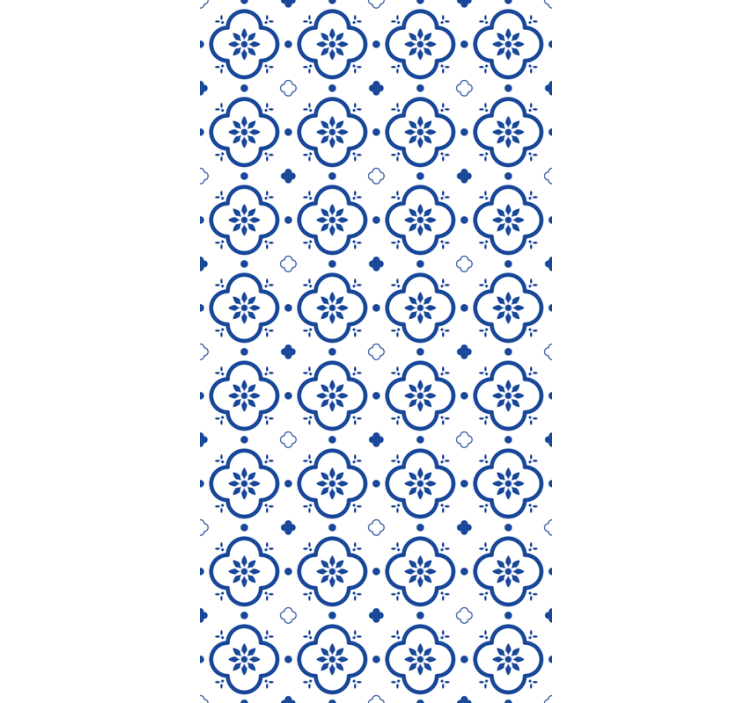 Classic wallpaper in blue tiles - TenStickers