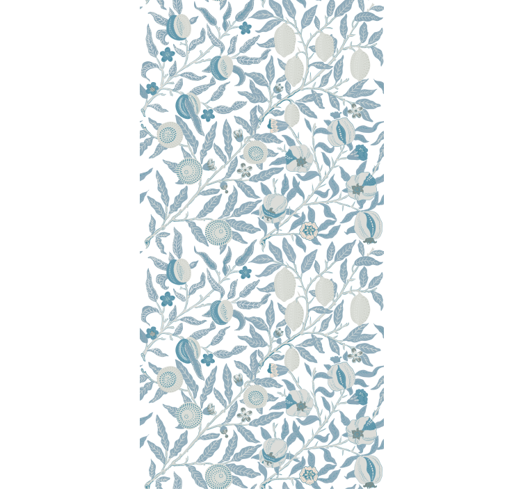 Classic wallpaper blue flowers victorian style - TenStickers
