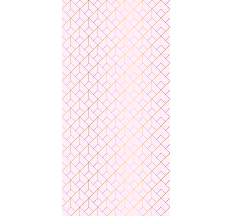 Classic wallpaper in pink with golden lines pattern - TenStickers