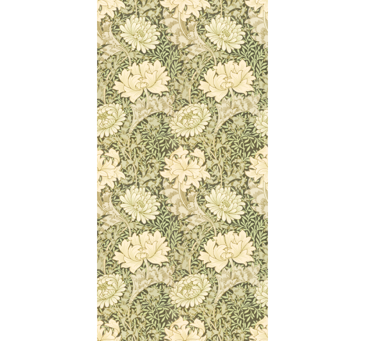Classic wallpaper art nouveau chrysanthemum - TenStickers