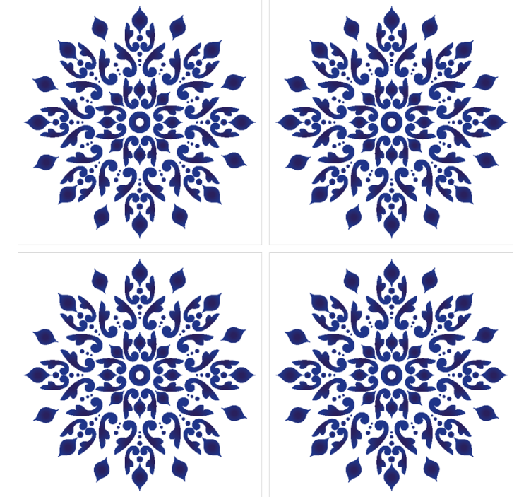 Tile effect wallpaper round classic tile design - TenStickers
