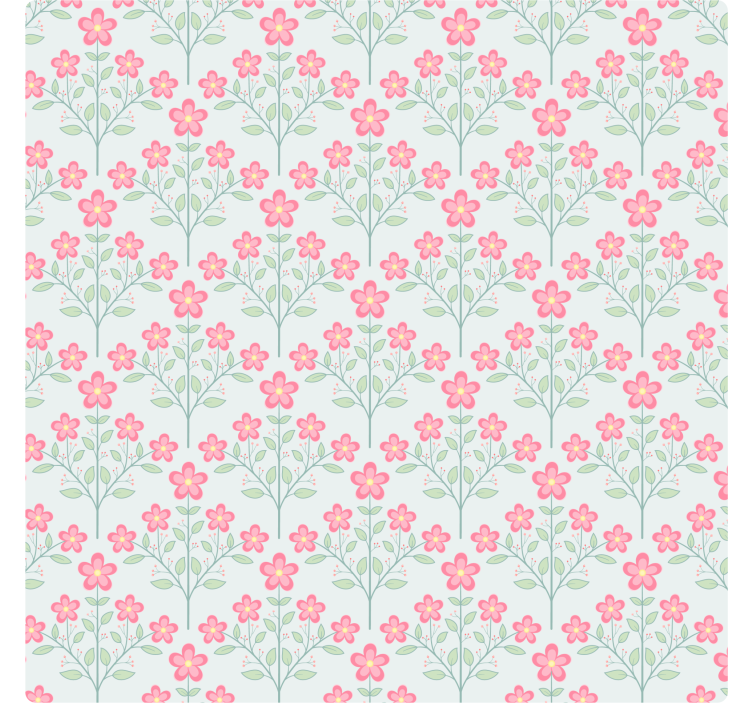 Tile effect wallpaper floral small tiles - TenStickers