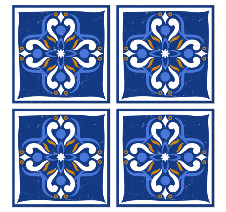 Tile effect wallpaper classic mediterranean design - TenStickers