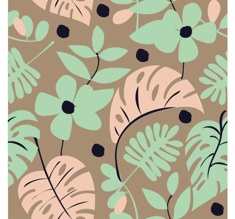 Flowers wallpaper featuring pastel monstera blooms - TenStickers