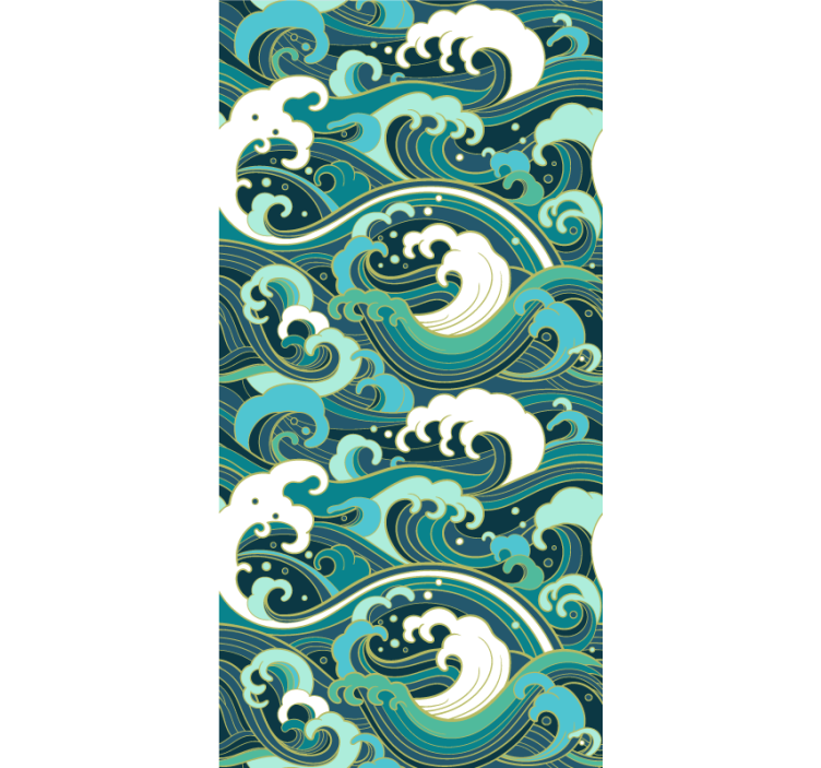 Contemporary wallpaper great wave japan style - TenStickers
