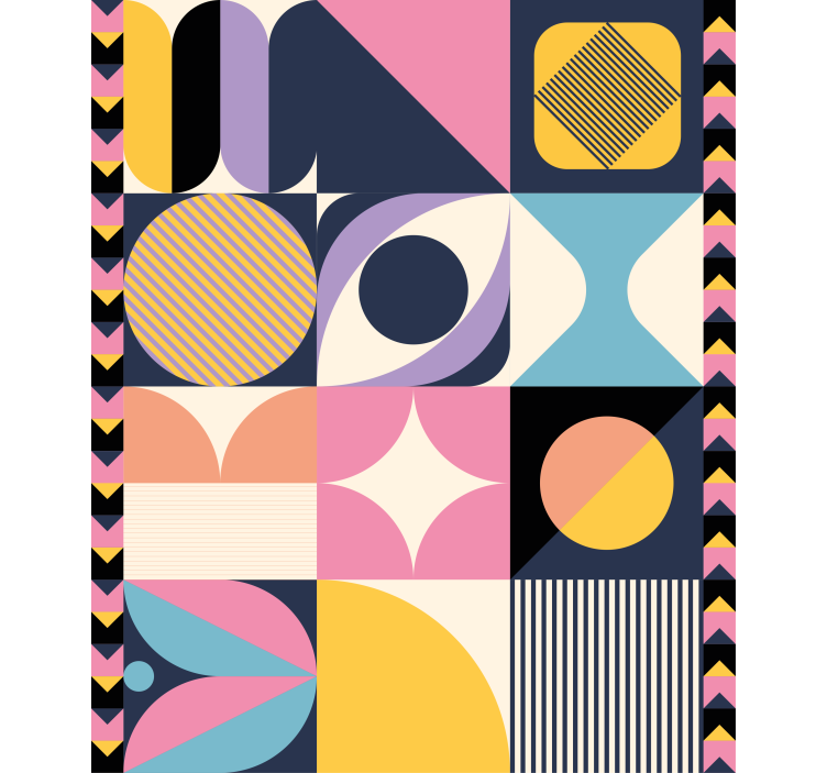 Contemporary wallpaper multi-figure geometric art - TenStickers