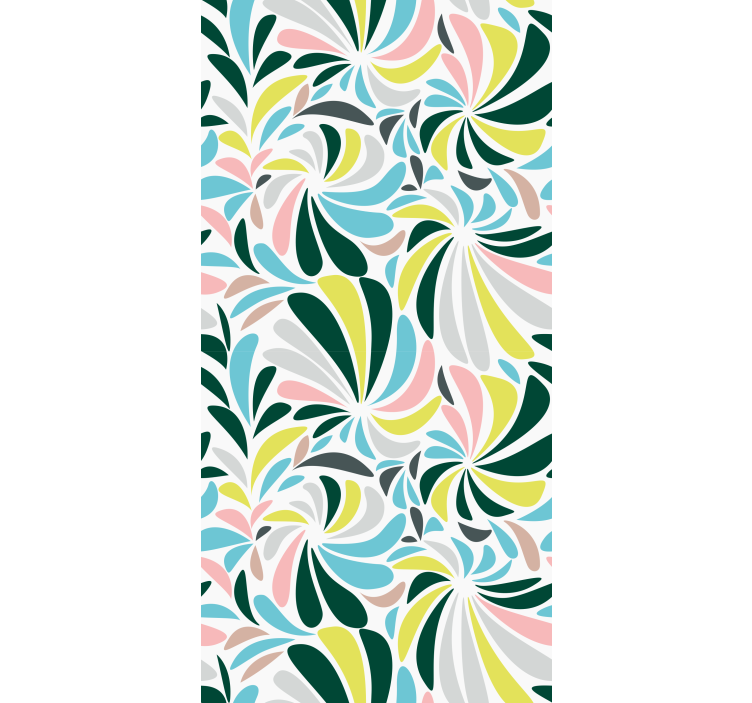 Contemporary wallpaper with linked colorful feathers - TenStickers