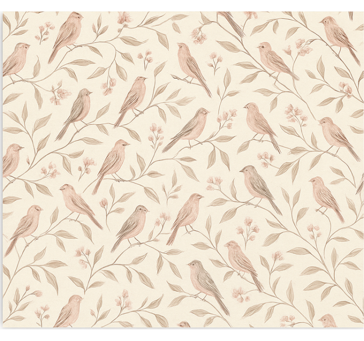 Wallpaper teenage bedroom vintage bird trail - TenStickers