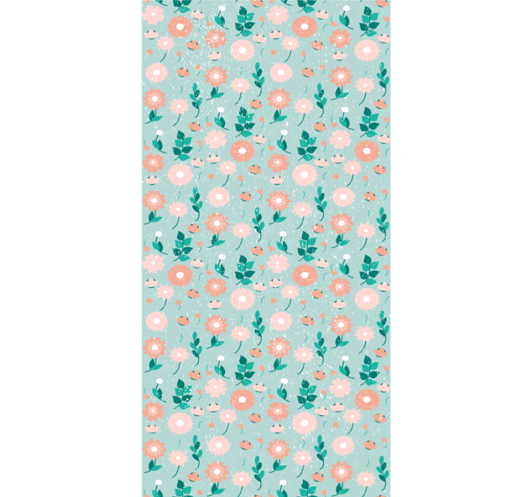 Peach-colored blossoms wallpaper teenage bedroom - TenStickers
