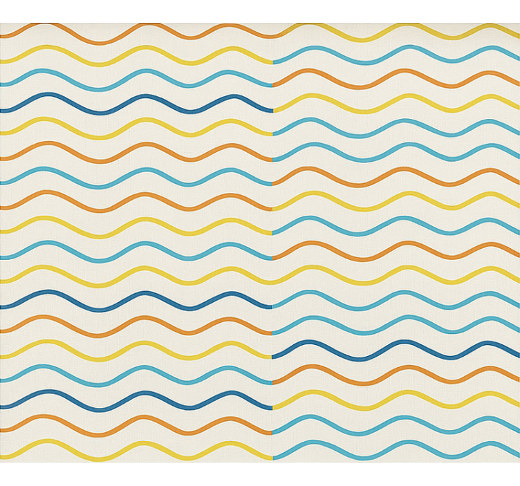 Wallpaper teenage bedroom in colored wavy lines - TenStickers