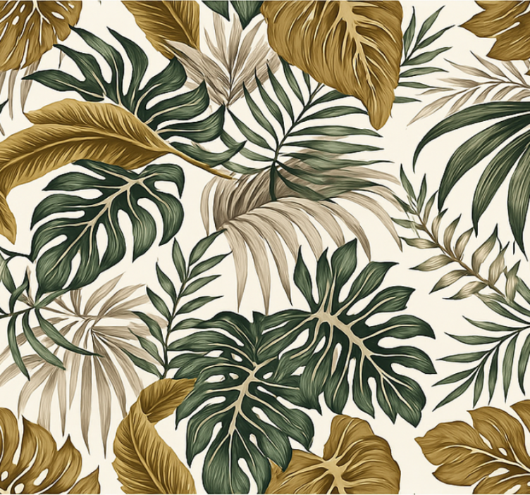 Living area wallpaper neutral floral design - TenStickers