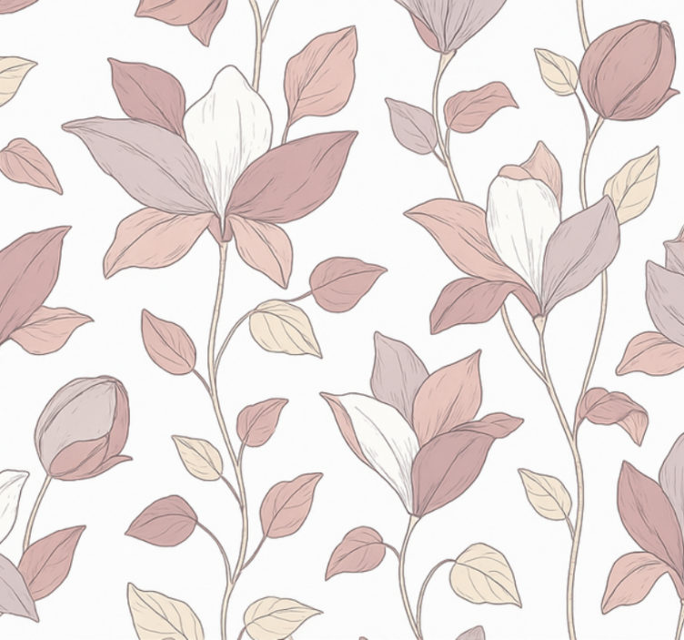 Master bedroom wallpaper pink floral design - TenStickers