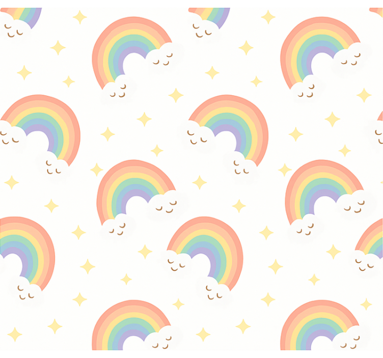 Kids rainbow wallpaper childrens room - TenStickers