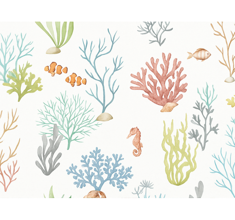 Underwater coral wallpaper childrens room - TenStickers