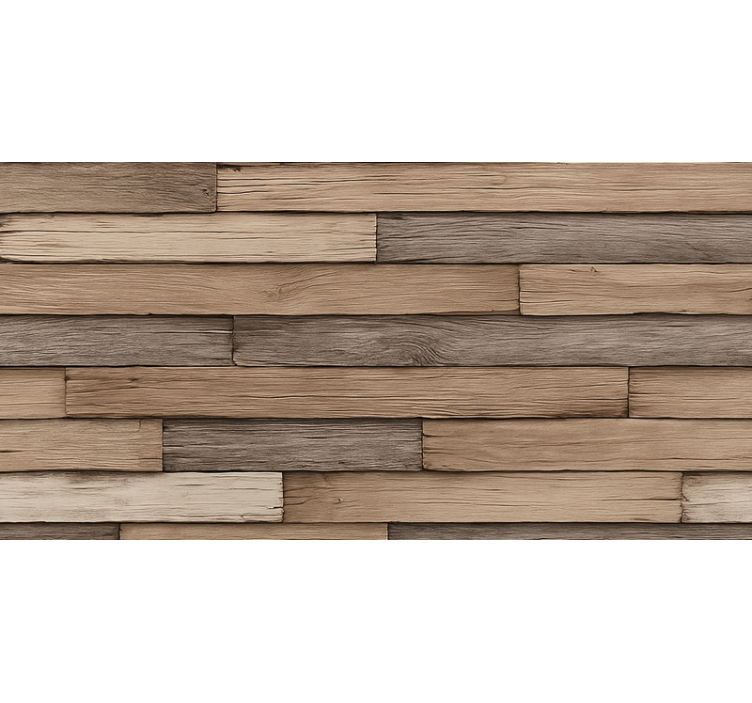 Living area wallpaper rustic 3d wood design - TenStickers