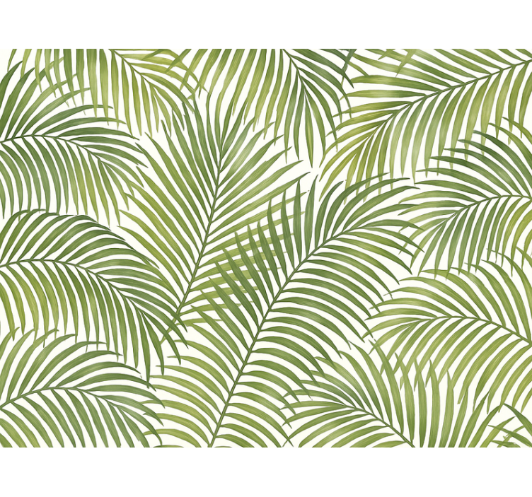 Leaves wallpaper green palm fronds - TenStickers