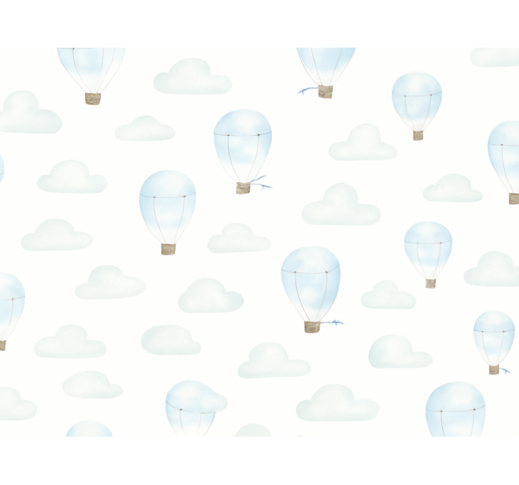Wallpaper childrens room blue watercolor clouds - TenStickers