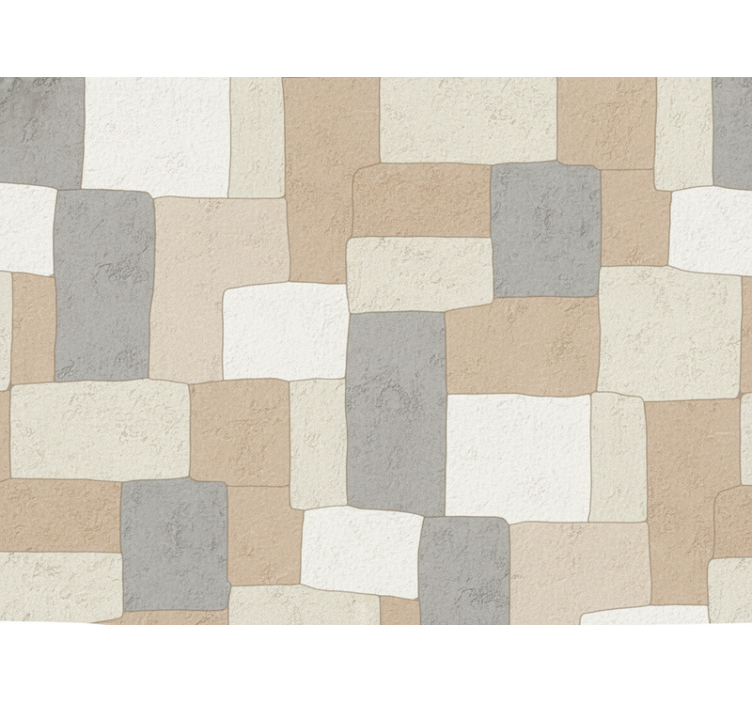 Wallpaper squares in neutral textured blocks - TenStickers