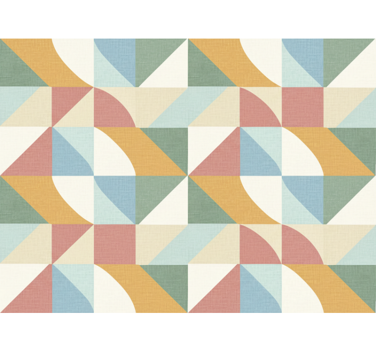 Rustic wallpaper in soft pastel geometric designs - TenStickers