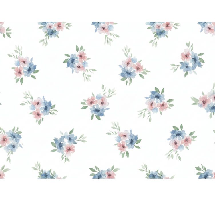 Flowers wallpaper small aquarelle flowers - TenStickers
