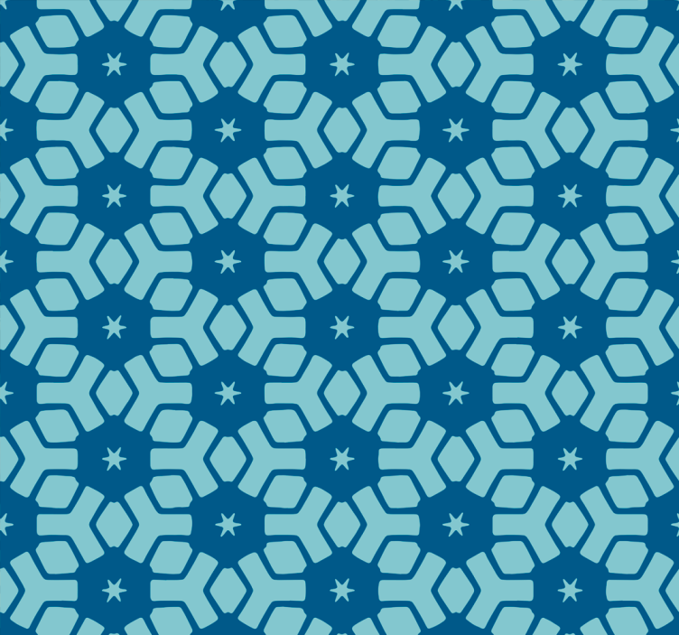 Blue tiles wallpaper bathroom - TenStickers