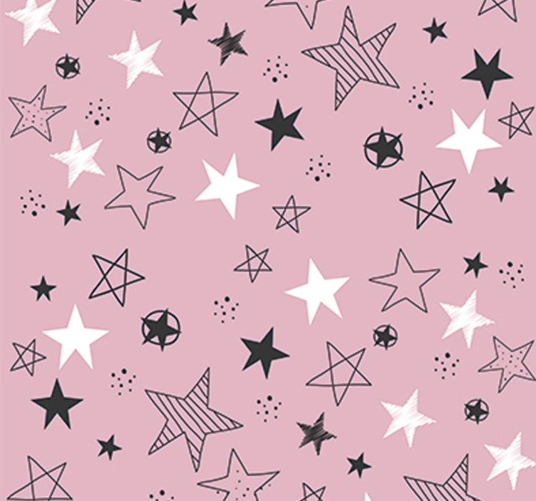 Pink Stars Star Wallpaper - TenStickers