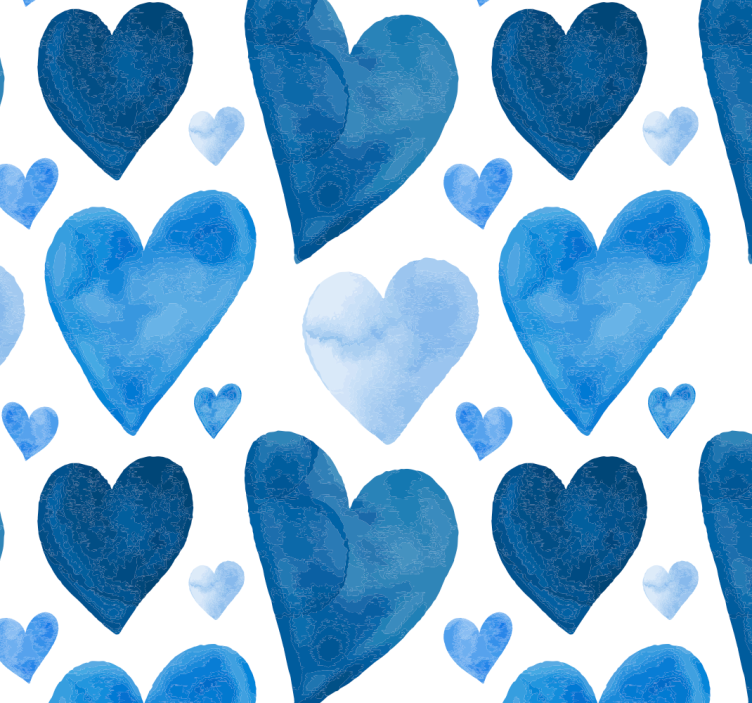 Watercolor hearts pattern kitchen wallpaper - TenStickers