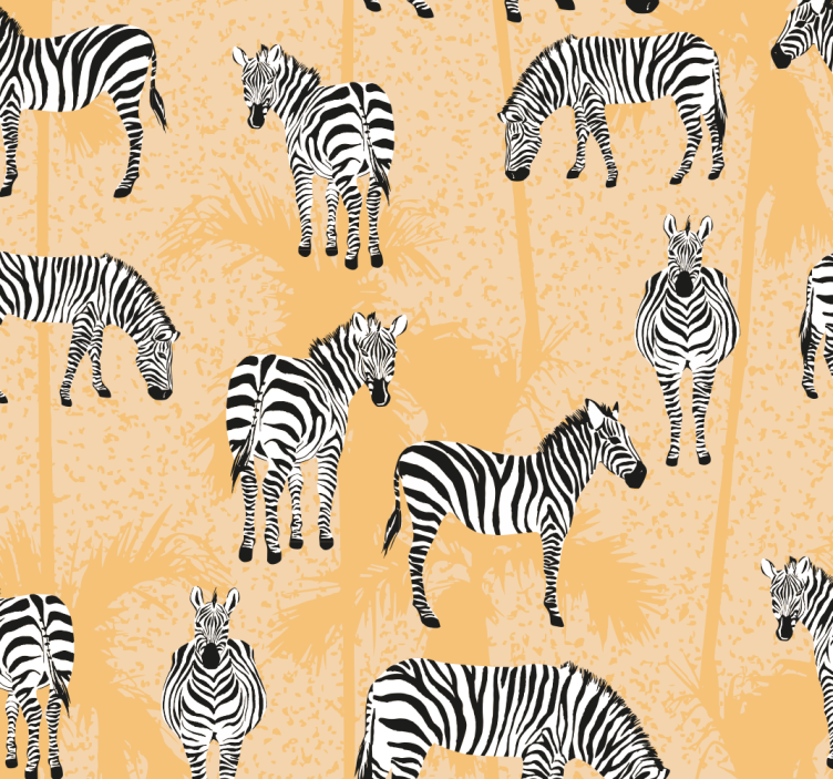 Zebra Motif wallpaper zebras - TenStickers