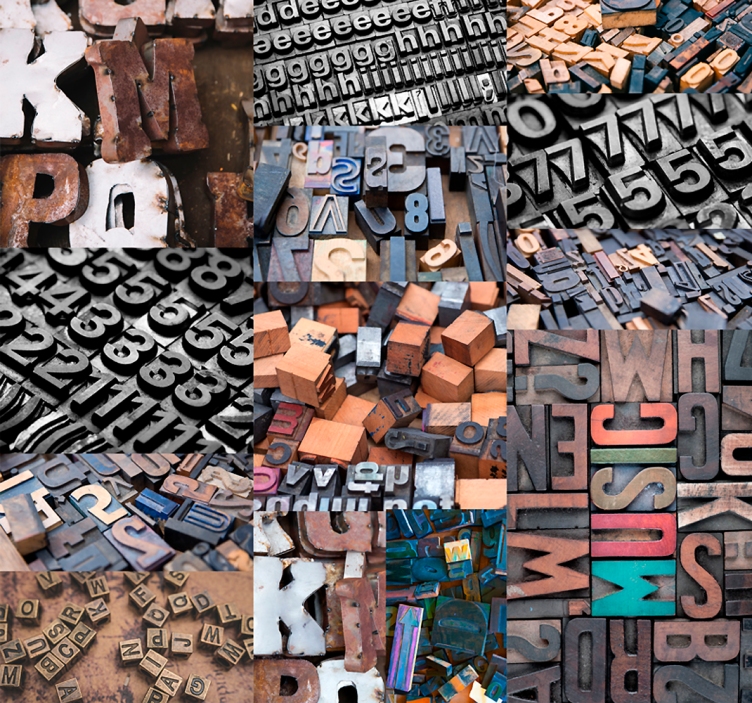 Vintage Letters Wallpaper - TenStickers