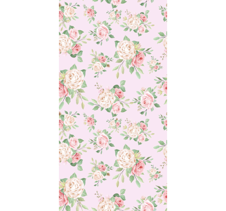 Pink peonies on grey wallpaper Flower Wallpaper - TenStickers