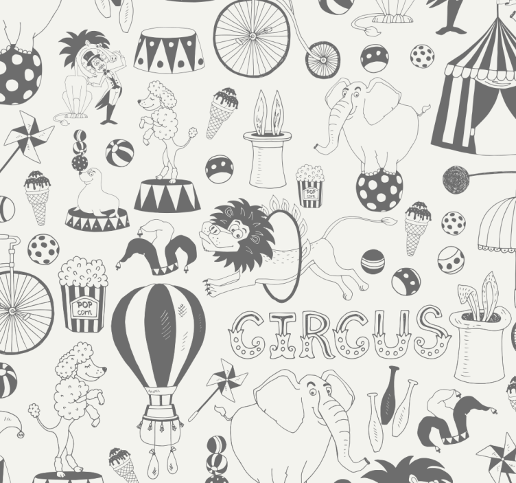 circus nordic colour childrens wallpaper - TenStickers