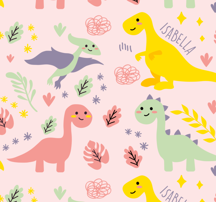 Playful Dinosaur Theme nursery room wallpaper - TenStickers