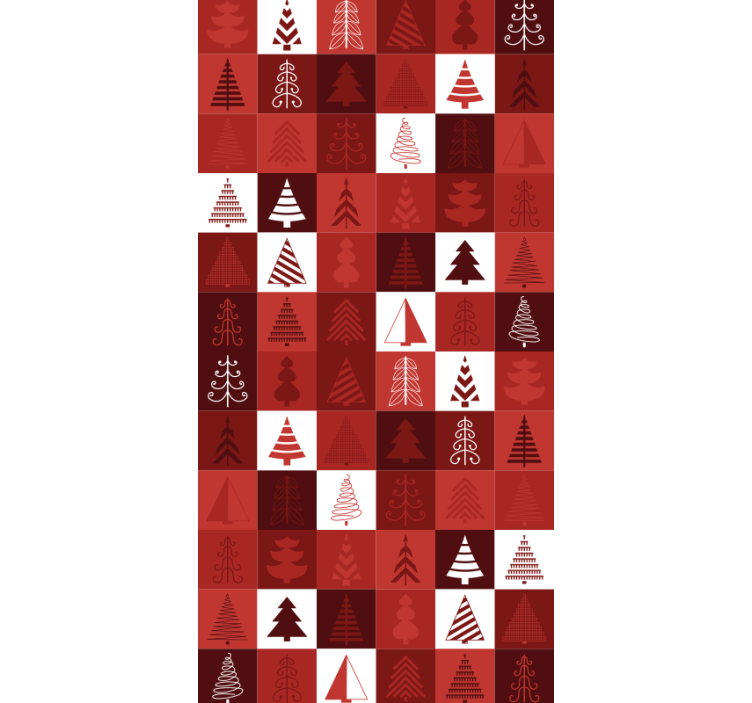 Festive Tree Patterns holiday christmas wallpaper - TenStickers