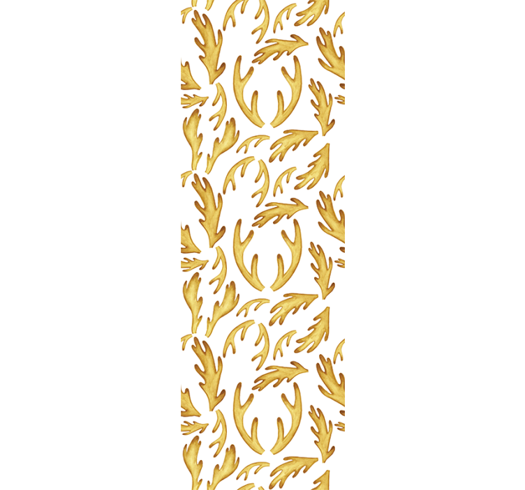 Golden Foliage Pattern leaves wallpaper - TenStickers