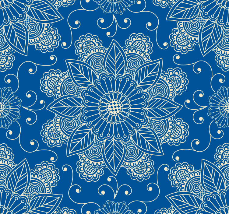 Ornate Blossoms floral wallpaper - TenStickers