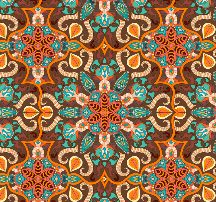 Intricate Ornamental Pattern ornamental wallpaper - TenStickers