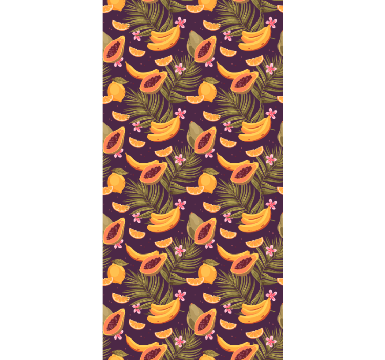 Tropical Fruit Motif wallpaper for dining area - TenStickers