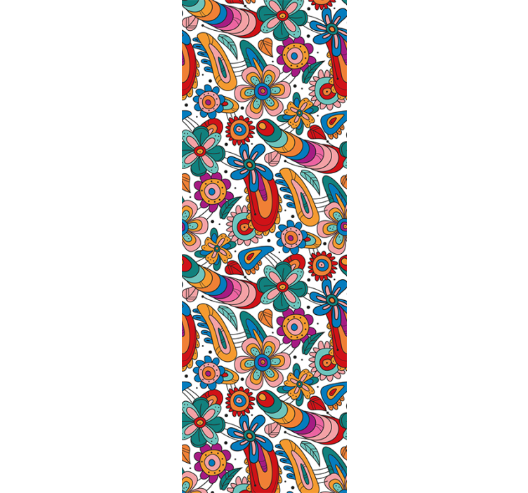 Art floral seamless pattern wallpaper - TenStickers