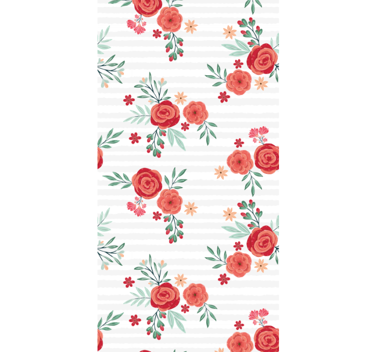 Floral Striped Pattern flowers wallpaper - TenStickers