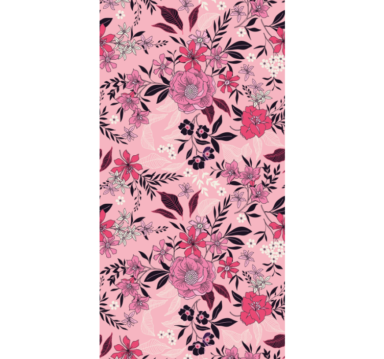 Floral Blossom Motif flowers wallpaper - TenStickers