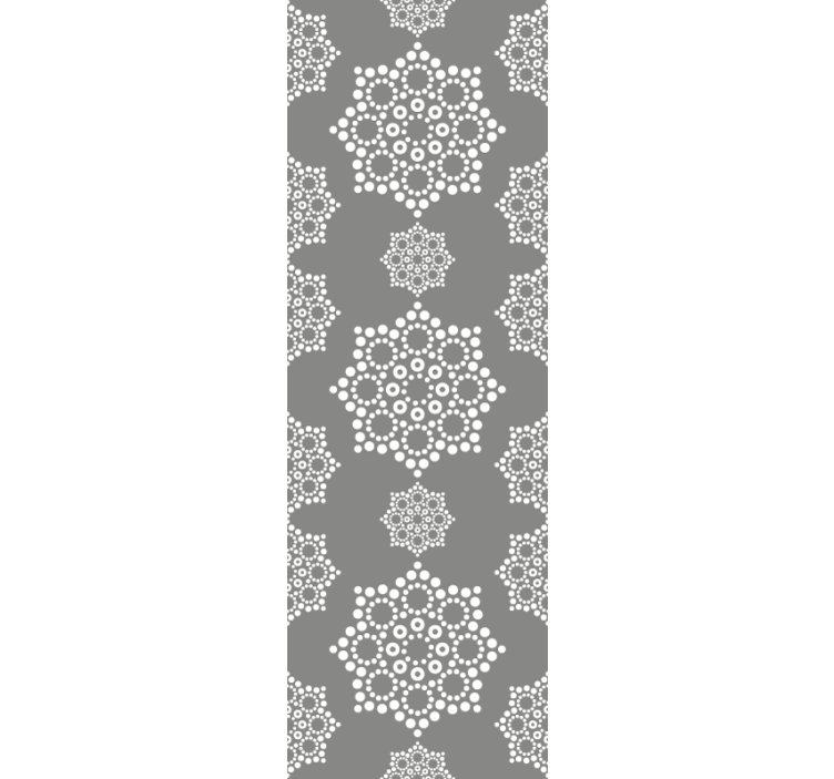 Geometric Snowflakes grey wallpaper - TenStickers