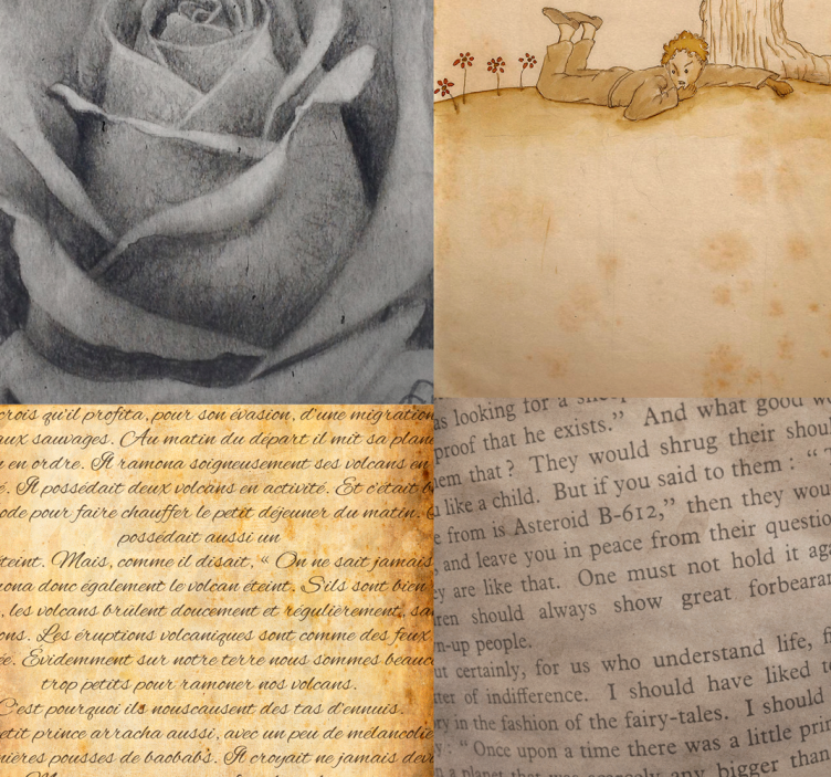 Little Prince collage lettering wallpaper - TenStickers