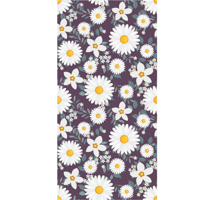 Daisy Floral Pattern flowers wallpaper - TenStickers