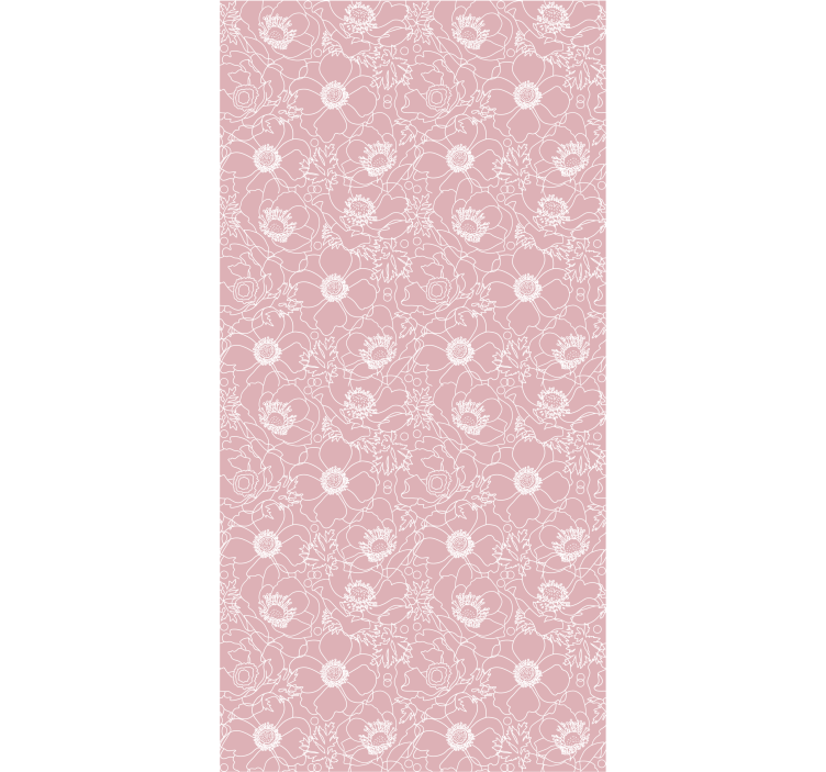 Pink elegant floral pattern flowery wallpaper - TenStickers