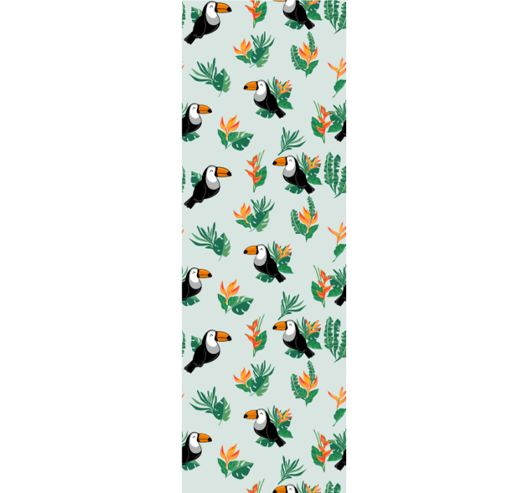 Tropical palm tree light with birds wallpaper - TenStickers