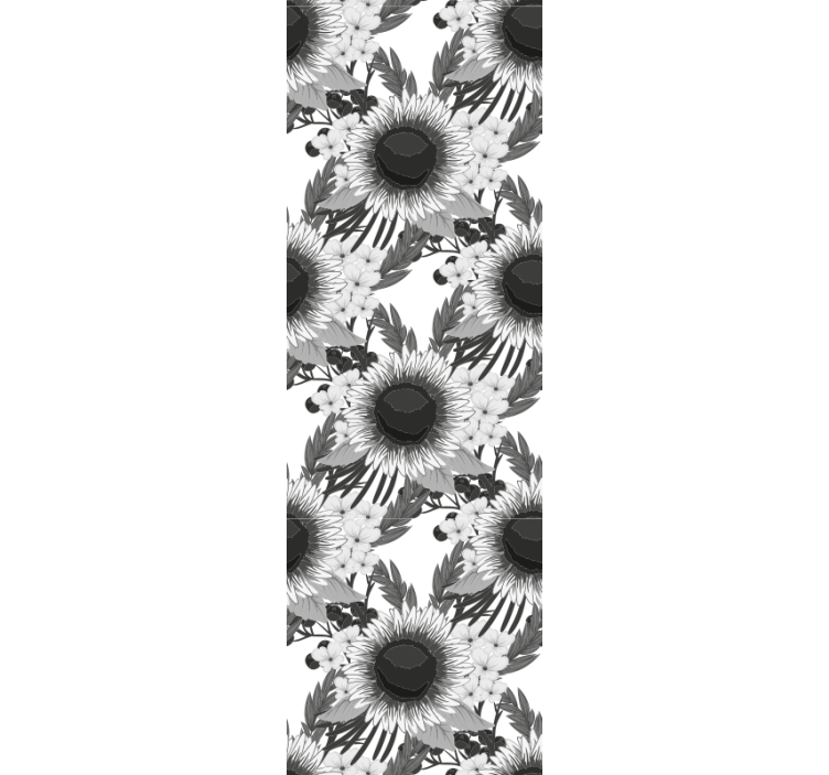 Monochromatic Sunflowers flowers wallpaper - TenStickers
